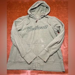 Green Carhartt Women's Zip-Up Hooded Sweatshirt Size 12/14